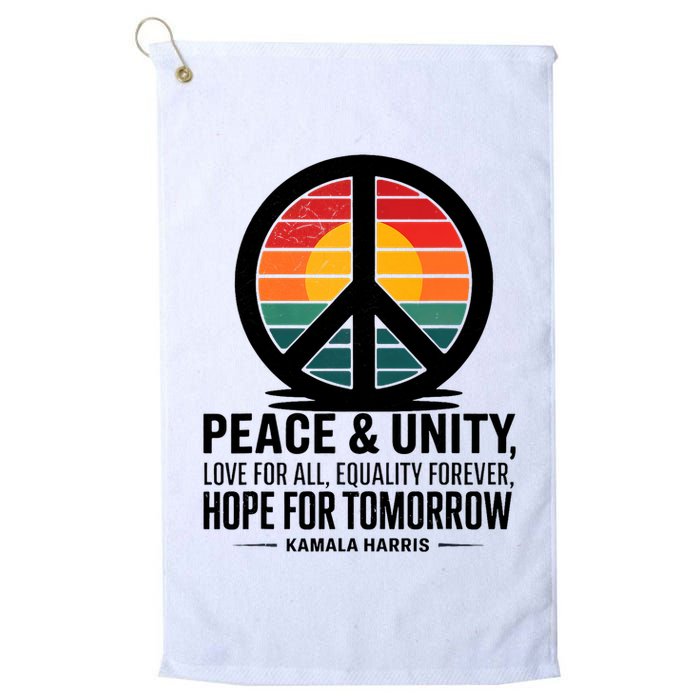 Peace Unity Love For All Equality Forever Hope For Tomorrow Golf Towel