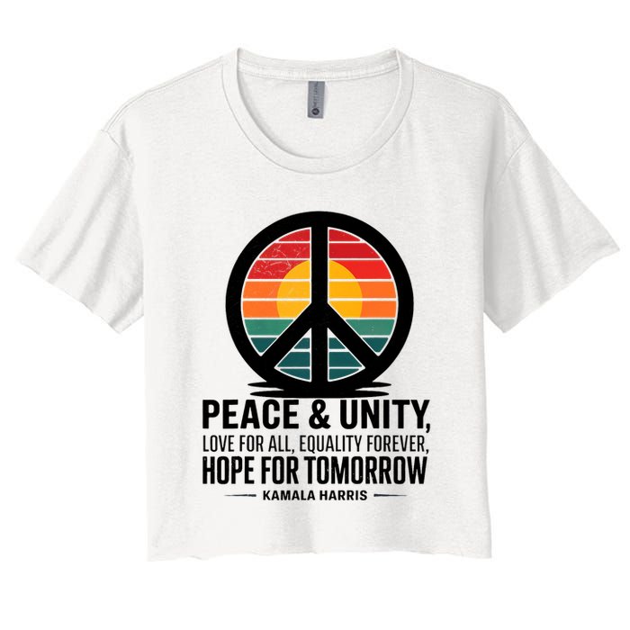 Peace Unity Love For All Equality Forever Hope For Tomorrow Crop Top
