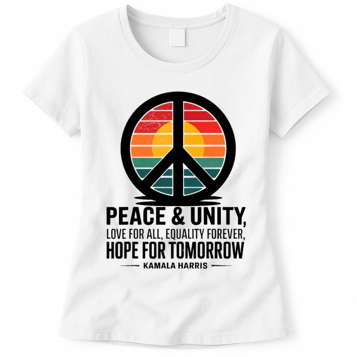 Peace Unity Love For All Equality Forever Hope For Tomorrow Womens T-Shirt