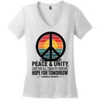 Peace Unity Love For All Equality Forever Hope For Tomorrow Women's V-Neck T-Shirt