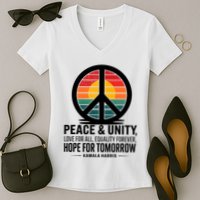 Peace Unity Love For All Equality Forever Hope For Tomorrow Women's V-Neck T-Shirt