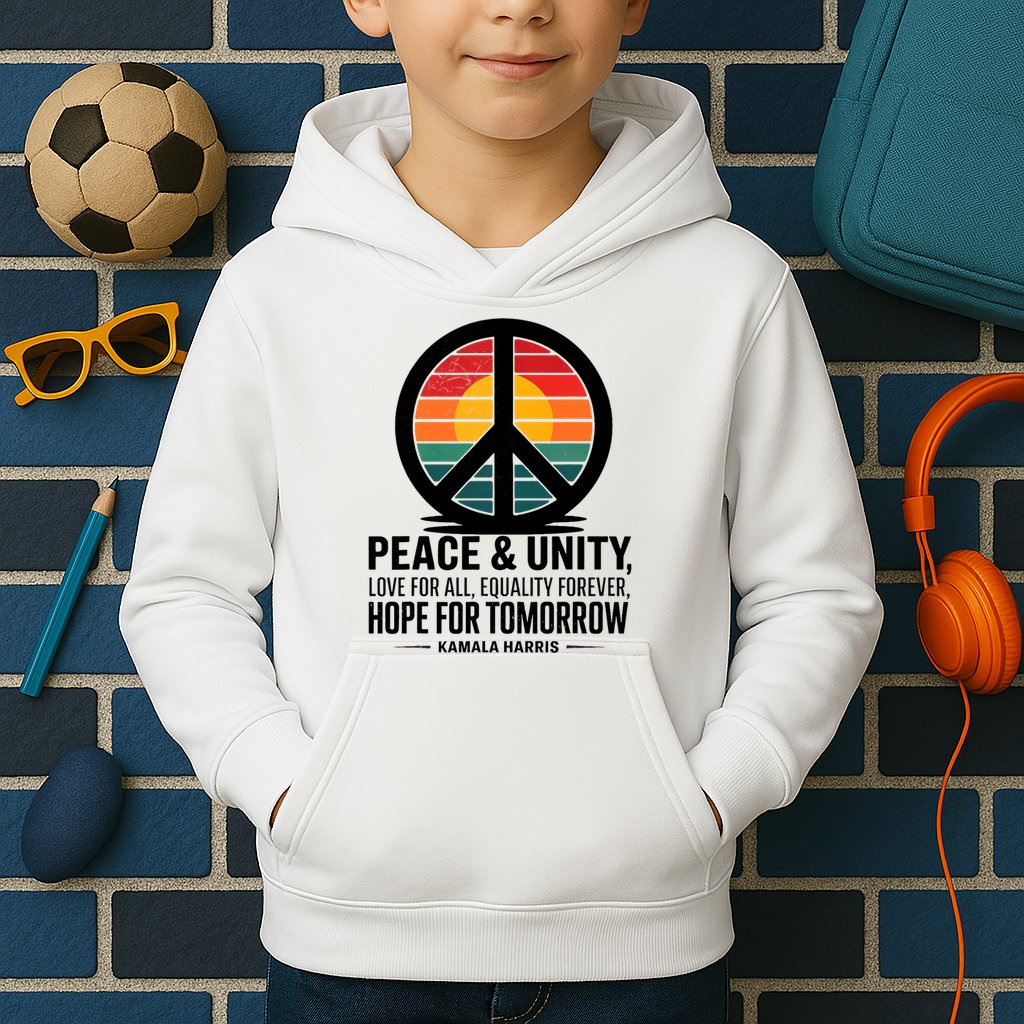 Peace Unity Love For All Equality Forever Hope For Tomorrow Kids Hoodie