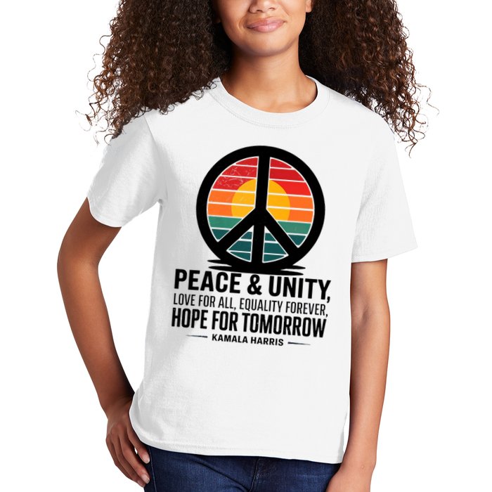 Peace Unity Love For All Equality Forever Hope For Tomorrow Kids T-Shirt