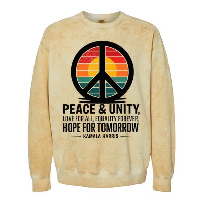 Peace Unity Love For All Equality Forever Hope For Tomorrow Colorblast Crewneck Sweatshirt