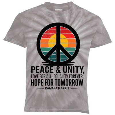 Peace Unity Love For All Equality Forever Hope For Tomorrow Kids Tie-Dye T-Shirt