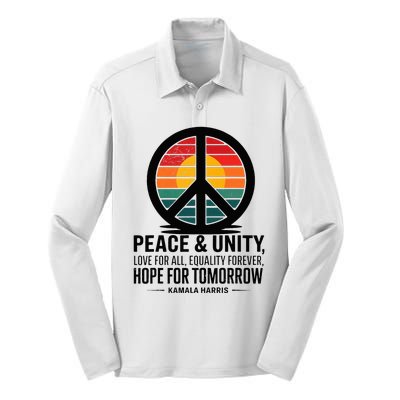 Peace Unity Love For All Equality Forever Hope For Tomorrow Silk Touch Performance Long Sleeve Polo