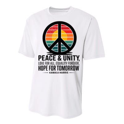 Peace Unity Love For All Equality Forever Hope For Tomorrow Performance Sprint T-Shirt