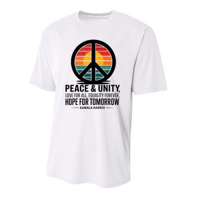 Peace Unity Love For All Equality Forever Hope For Tomorrow Youth Performance Sprint T-Shirt