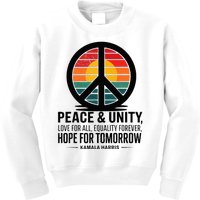 Peace Unity Love For All Equality Forever Hope For Tomorrow Kids Sweatshirt