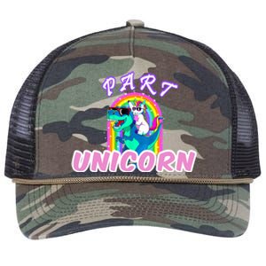 Part Unicorn Lover Funny Unicorn Riding Dinosaur Meaningful Gift Retro Rope Trucker Hat Cap