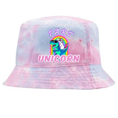 Part Unicorn Lover Funny Unicorn Riding Dinosaur Meaningful Gift Tie-Dyed Bucket Hat