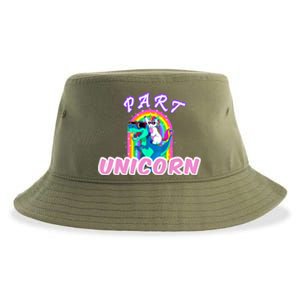 Part Unicorn Lover Funny Unicorn Riding Dinosaur Meaningful Gift Sustainable Bucket Hat