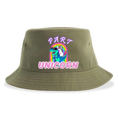 Part Unicorn Lover Funny Unicorn Riding Dinosaur Meaningful Gift Sustainable Bucket Hat