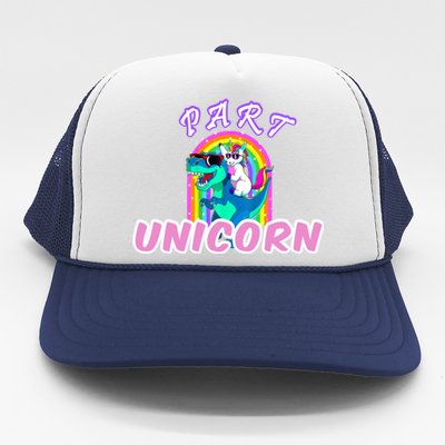 Part Unicorn Lover Funny Unicorn Riding Dinosaur Meaningful Gift Trucker Hat