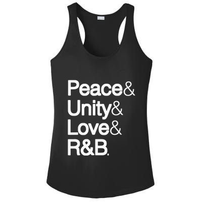 Peace Unity Love & R&B RnB Soul Music Lovers Ladies PosiCharge Competitor Racerback Tank