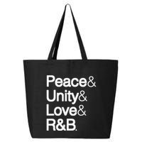 Peace Unity Love & R&B RnB Soul Music Lovers 25L Jumbo Tote