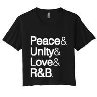 Peace Unity Love & R&B RnB Soul Music Lovers Women's Crop Top Tee