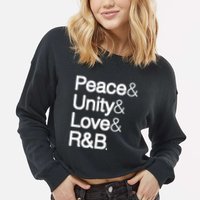 Peace Unity Love & R&B RnB Soul Music Lovers Cropped Pullover Crew