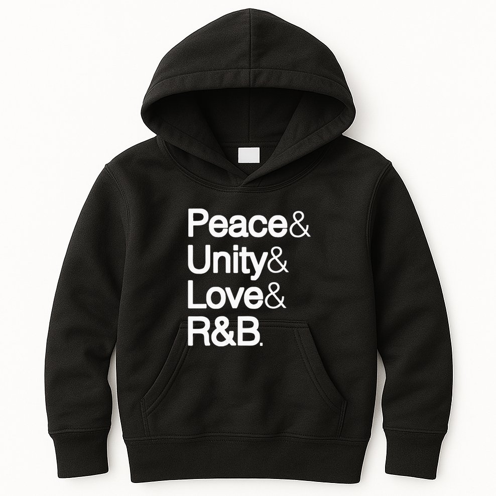 Peace Unity Love & R&B RnB Soul Music Lovers Kids Hoodie