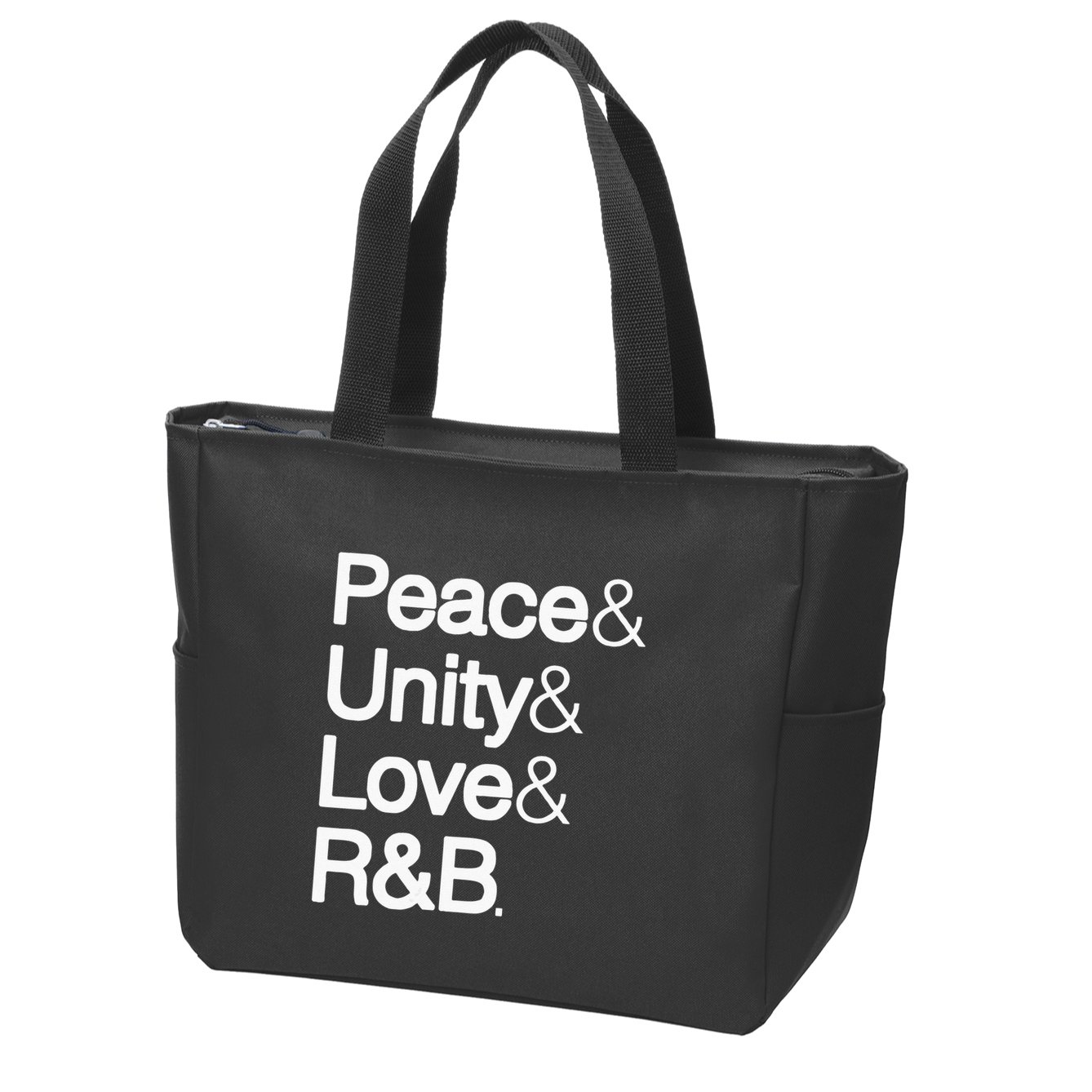 Peace Unity Love & R&B RnB Soul Music Lovers Zip Tote Bag