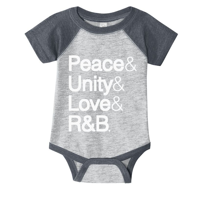 Peace Unity Love & R&B RnB Soul Music Lovers Infant Baby Jersey Bodysuit