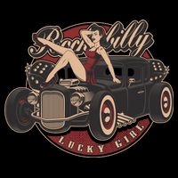 Pin Up Lucky Girl Classic Hot Rod Rockabilly Youth Performance Sprint T-Shirt