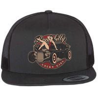 Pin Up Lucky Girl Classic Hot Rod Rockabilly Flatbill Hat