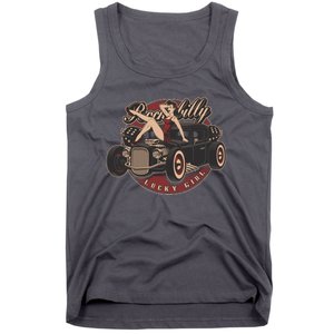 Pin Up Lucky Girl Classic Hot Rod Rockabilly Tank Top