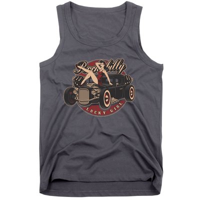 Pin Up Lucky Girl Classic Hot Rod Rockabilly Tank Top