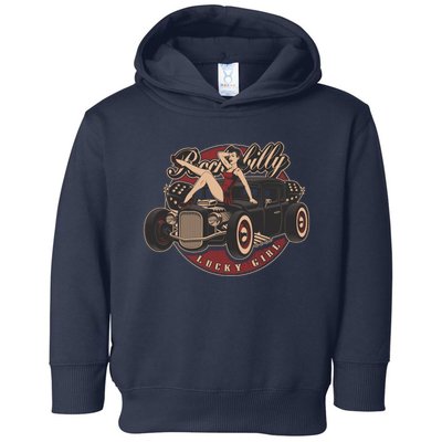 Pin Up Lucky Girl Classic Hot Rod Rockabilly Toddler Hoodie