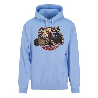 Pin Up Lucky Girl Classic Hot Rod Rockabilly Unisex Surf Hoodie