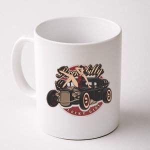 Pin Up Lucky Girl Classic Hot Rod Rockabilly Coffee Mug