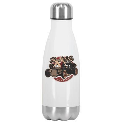 Pin Up Lucky Girl Classic Hot Rod Rockabilly Stainless Steel Insulated Water Bottle