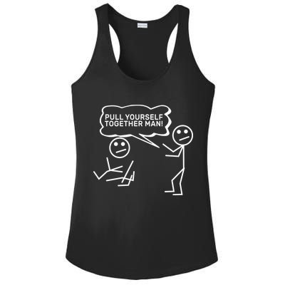 Pull Yourself Together Man Ladies PosiCharge Competitor Racerback Tank