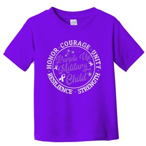 Purple Up Military Child 2024 Honor Courage Unity Dandelion Toddler T-Shirt