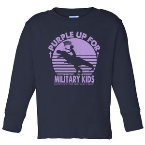 Purple Up Military Month Of The Military T Rex Child Toddler Long Sleeve Shirt