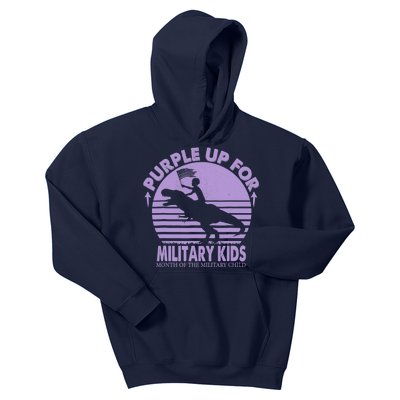 Purple Up Military Month Of The Military T Rex Child Kids Hoodie