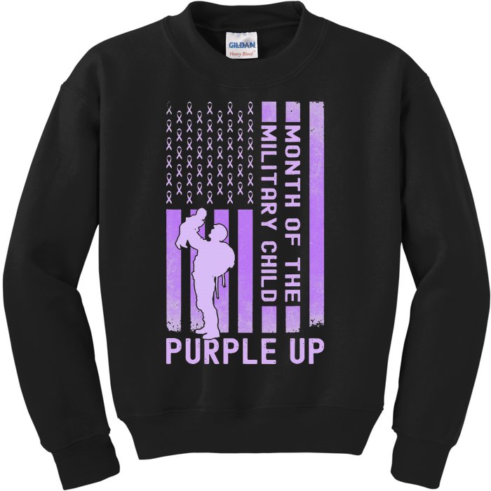 Purple Up Military April Military Month Kids Sweatshirt