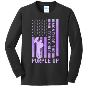 Purple Up Military April Military Month Kids Long Sleeve Shirt