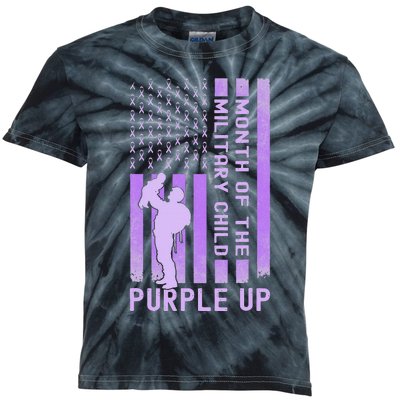 Purple Up Military April Military Month Kids Tie-Dye T-Shirt