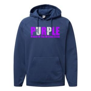 Purple Up Month Of Military Awareness Gift Performance Fleece Hoodie