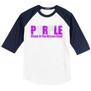 Purple Up Month Of Military Awareness Gift Baseball Sleeve Shirt