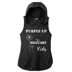 Purple Up Military Child Ladies PosiCharge Tri-Blend Wicking Draft Hoodie Tank