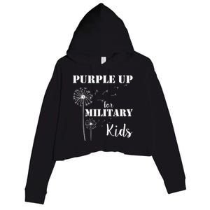 Purple Up Military Child Crop Fleece Hoodie