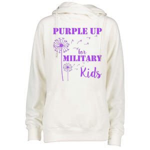 Purple Up Military Child Womens Funnel Neck Pullover Hood