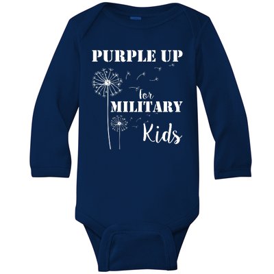 Purple Up Military Child Baby Long Sleeve Bodysuit