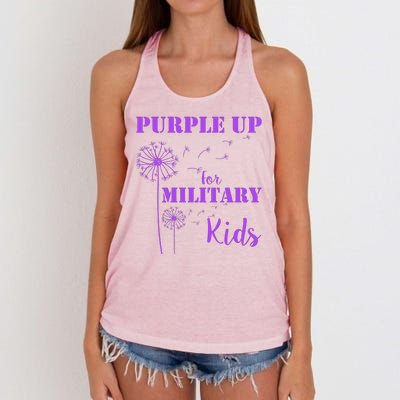 Purple Up Military Child Women's Knotted Racerback Tank