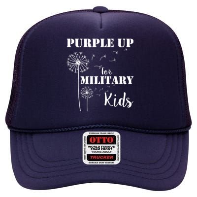 Purple Up Military Child High Crown Mesh Back Trucker Hat