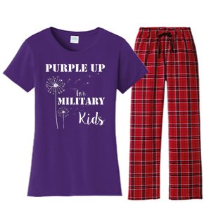 Purple Up Military Child Women's Flannel Pajama Set