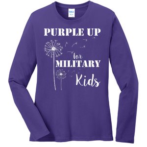 Purple Up Military Child Ladies Long Sleeve Shirt